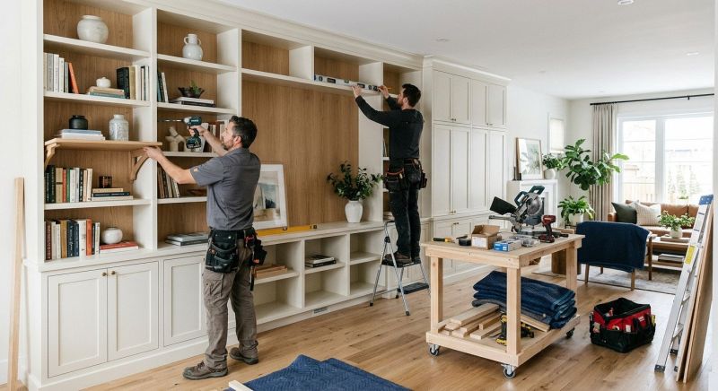 Built In Bookcase Installation in Raleigh, NC